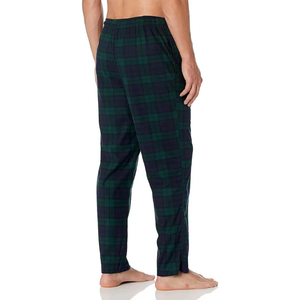 <b>men's</b> pants Professional Design <b>Men's</b> Casual Waist Flannel Trousers 100% Cotton Lightweight Drawstring Bottoms Pant Check Style - Product Image 2