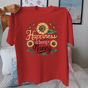 La felicidad es ser una niñera, Camiseta de algodón puro para mujer, ajuste cómodo - Product Image 4