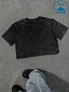 T-shirts imprimés courts tendance pour femmes, nouveaux designs, respirants, pour filles, vente en gros, chemises courtes pas chères - Product Image 2