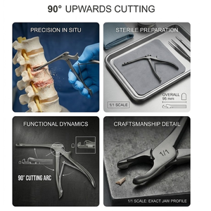 Pinzas Citelli de 90 Grados, 95 mm, Acero Inoxidable, Instrumento Quirúrgico ORL |   Punzón Óseo de Precisión para Procedimientos de Otología y ORL - Product Image 2