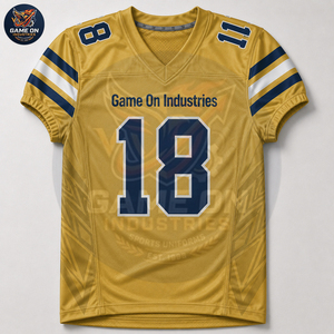 Wholesale Custom American Football Jersey Pants Set Gold Navy Team Uniform Sportswear Athletic Competition Training Apparel Gear - Product Image 4