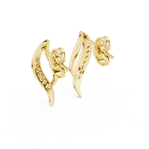 Juego de pendientes minimalistas con diamantes cultivados en laboratorio, en oro amarillo macizo de 18 quilates, para compromiso, boda, fiesta, regalo de San Valentín, uso diario para mujeres. - Product Image 3