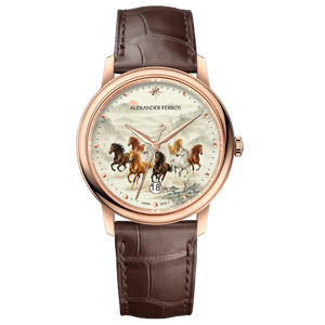 นาฬิกา Alexander Ferros รุ่น 9302R-26 ขนาด 38.5 มม. ใช้กลไกอัตโนมัติ Miyota 9015 ตัวเรือนสแตนเลส กระจกแซฟไฟร์ สายหนัง กันน้ำ 5BAR - Product Image 1
