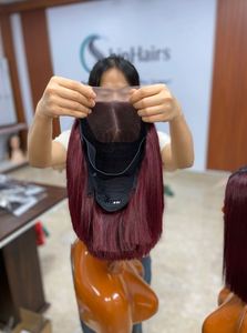Peluca de Cabello Humano Vietnamita Virgen, Liso, con Doble Trama, Frente de Encaje Transparente HD, Negro Natural, 180% - Product Image 5