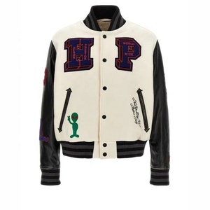 OEM Customized High Quality Unisex Varsity <b>Jacket</b> Coat French Style Hoodie Fashion <b>Jacket</b> Winter Set with Handsome <b>Suede</b> - Product Image 1