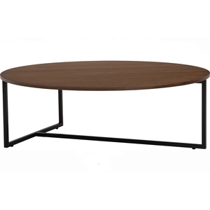 Industrial <b>Round</b> Nesting <b>Coffee</b> <b>Table</b> Durable <b>Black</b> Metal Legs Large Midcentury Modern Portable Living Room Furniture Home - Product Image 1