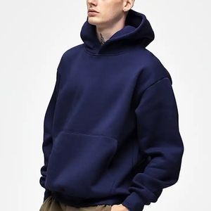 Sweat à capuche gris surdimensionné pour homme en molleton de coton, coupe classique, idéal pour l'automne - Product Image 4