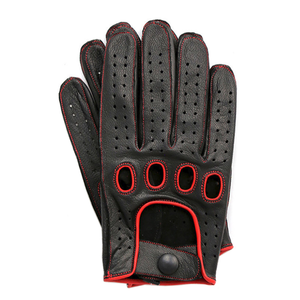 Gants de sport en cuir, respirants, perforés, longueur poignet, style uni, sans doublure, pour le cyclisme, utilisation printemps et automne - Product Image 2