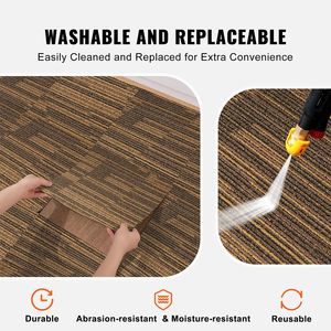 Losetas de Alfombra Acolchadas Reutilizables de 20"x 20", Fácil Instalación DIY con Acolchado Incorporado para Dormitorio y Sala de Estar - Product Image 6