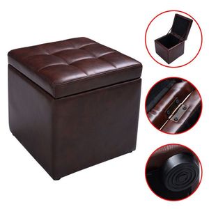 Pouf contenitore in lino da 16 pollici, poggiapiedi con telaio in legno allungabile, seduta convertibile per ingresso di fattorie, hotel e uso domestico - Product Image 5
