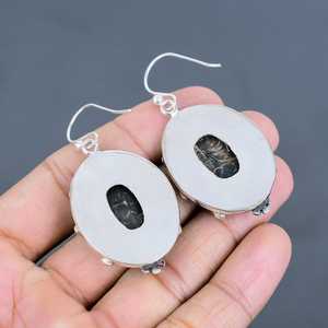 Boucles d'oreilles Turritella Agate faites à la main en argent sterling 925, bijoux uniques et élégants en pierres précieuses - Product Image 6