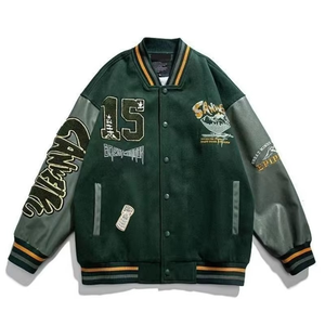 Chaquetas Varsity de Béisbol Vintage para Hombre, con Logotipo Personalizado, Bordado de Chenille, Manga de Cuero, al por Mayor - Product Image 1