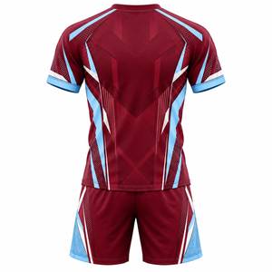 Ensemble d'uniformes de football pour hommes, maillot et short de football par sublimation, respirant, imperméable, 100% polyester, kit sportif d'équipe - Product Image 6