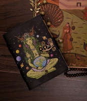 Journal en cuir belle mère terre impression d'ombres Grimoire Journal avec papiers de bord de pont, livres de Journal de fermeture C-Lock