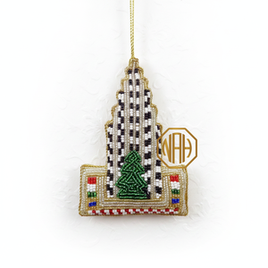 Adorno Colgante Hecho a Mano con Cuentas del Empire State Building, Decoración Clásica Rectangular para Árbol de Navidad, Encanto Festivo, Regalo - Product Image 1