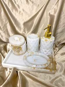 Juego de Baño Multifuncional de Resina con Diseño en Espiral para el Hogar, Dispensador de Jabón, Kit de Maquillaje, Porta Brochas, Bandeja de Almacenamiento para Tocador a un Precio Accesible - Product Image 2