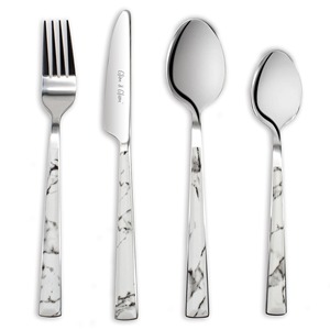 Premium <b>Marble</b> Handle Cutlery <b>Set</b> Stainless Steel Flatware Spoon Fork Knife <b>Set</b> Stylish Dining Utensils Durable Design - Product Image 1