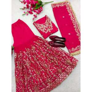 Top-Sarara de Chifón Elegante para Fiesta con Dupatta de Lujo, Elegante y con Estilo - Product Image 3