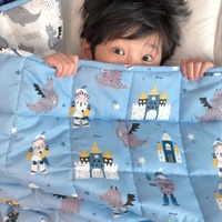 Couverture lestée tricotée personnalisée en fibre de bambou et coton biologique pour les jeunes pour le voyage en avion de pique-nique à la maison