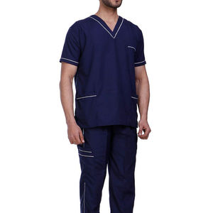 Nouveaux uniformes médicaux pour hommes en tissu Oxford Spandex fabriqués en usine, col en V, pour infirmiers et médecins - Product Image 4