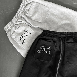 Pantalon de jogging personnalisé en coton French Terry, coupe ample, jambe large, brodé, pour homme - Product Image 4