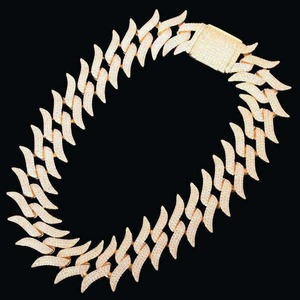 Collar de cadena cubana de tenis de diseño único y lujo, longitud ajustable para hombres y mujeres, regalo de joyería disponible a buen precio. - Product Image 5