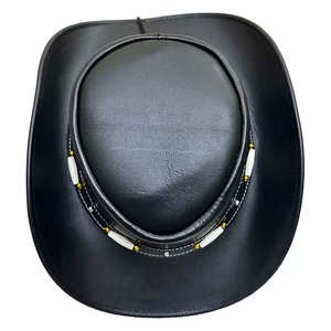 High Quality <b>Men</b> Western Cowboy <b>Hat</b> Faux Leather Gentleman Vintage <b>Hat</b> Spring Autumn <b>Summer</b> Cowboy <b>hat</b> - Product Image 5