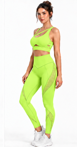 Ensemble de yoga pour femmes : Soutien-gorge de sport à bretelles et leggings taille haute, deux pièces sans couture, extensible dans les quatre sens, pour fitness, entraînement, gym, Pilates, yoga - Product Image 3