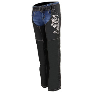 Samroz Sports Customizable Premium Leather 220g Seamless Fusing Sleeveless Motorcycle <b>Riding</b> <b>Chaps</b> for Women Bikers All Seasons - Product Image 1