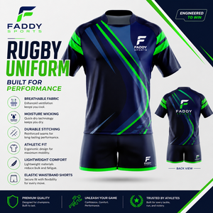 Ensembles de maillots de rugby personnalisés par sublimation, respirants, durables, uniformes d'équipe de rugby, séchage rapide, maillots et shorts de rugby professionnels pour hommes - Product Image 5