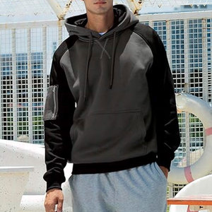 Sweat-shirts à capuche personnalisés pour hommes, en polaire, à blocs de couleur, à manches longues, 100% polyester, doux, chauds et anti-déchirure - Product Image 5