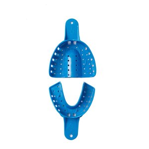 Bandejas de Impresión Dental de Plástico Desechables Profesionales |   Bandejas rígidas de plástico perforadas grandes para dentaduras postizas de adultos - Product Image 2
