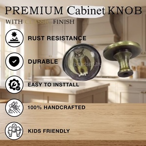 <b>Brass</b> Round Furniture <b>Knob</b> with Owl Design for Drawer Cabinet Home Office Use - Product Image 4