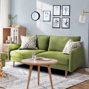 Divano a Due Posti in Velluto con Braccioli Arrotondati da 72 Pollici per Arredamento Soggiorno Appartamento - Product Image 2