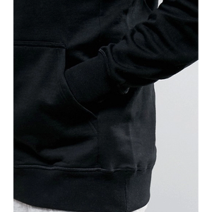 Sudadera con Capucha Negra para Hombre, Corte Regular, Color Sólido, Informal, de Forro Polar, con Bolsillo Delantero, para Otoño - Product Image 6