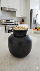 Florero Redondo Moderno de Bambú Negro Estilo Art Deco para Decoración de Mesa de Salón, Hogar y Bodas - Product Image 4