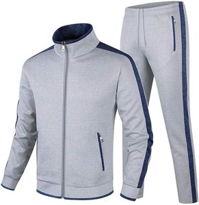 Men Winter Tracksuit Set Full <b>Zip</b> <b>Hooded</b> Sweatshirt Jogger Pants Side Pockets Casual Sportswear - Product Image 3