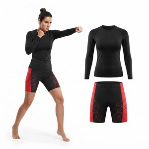 Conjunto de Entrenamiento de Boxeo para Mujer, Manga Larga, Sublimado, Estampado de Mármol Verde y Negro, Transpirable - Product Image 4