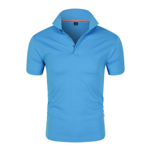 Vente en gros de polos pour hommes, décontractés, sportifs et professionnels, à manches courtes pour l'été, avec motif uni dans toutes les couleurs, en tissu tricoté - Product Image 5