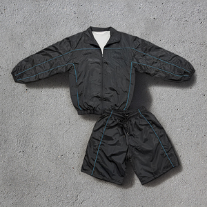 Nouvel ensemble de survêtement coupe-vent en nylon réfléchissant personnalisé avec logo pour homme 2025 - Product Image 4