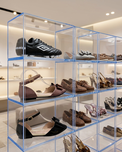 Modern Stackable Clear Acrylic Customizable Size Color for Shoe Organizer Store <b>Display</b> Easy Assembly Attract - Product Image 4