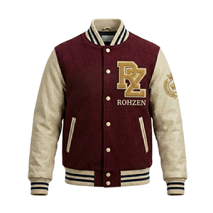 High Quality ODM OEM Customized College <b>Baseball</b> Varsity <b>Jacket</b> <b>Men</b>’s Fleece Letterman Bomber Coat Custom Streetwear - Product Image 4
