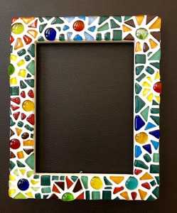 Multicolor Pebble Resin Mosaic Photo <b>Frame</b> Geometric Design Handmade Picture <b>Frame</b> Tabletop Home Decor Rectangle Ornament - Product Image 1