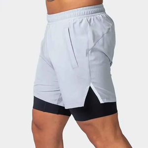 Men's High Street Double Layer Breathable Eco-Friendly Polyester/Mesh Fitness Gym Training Sports Shorts Quick Dry Workout - Product Image 1