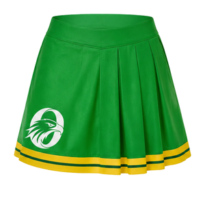 Green White Sublimated Cheer <b>Long</b> Sleeve Uniform Set <b>Pleated</b> <b>Skirt</b> Team Sportswear Athletic Training Practice Performance - Product Image 5
