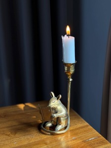 Whimsical Rabbit Reading <b>Candle</b> Holder Perfect For Home Decor Living Room And Kids Room Styling Handcrafted From India - Product Image 2