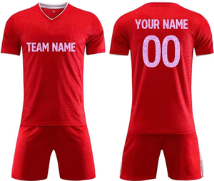 ชุดเสื้อฟุตบอลทีม AURA สำหรับทุกเพศ สีแดงขาวลายตารางหมากรุก พิมพ์ลายแบบ Sublimation ผ้าโพลีเอสเตอร์ 100% ระบายอากาศได้ดี เป็นมิตรกับสิ่งแวดล้อม ทรงคอกลม - Product Image 3