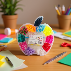 Elastici per artigianato Ilan, 500 pezzi, scatola a forma di mela 15x15 cm - Product Image 2