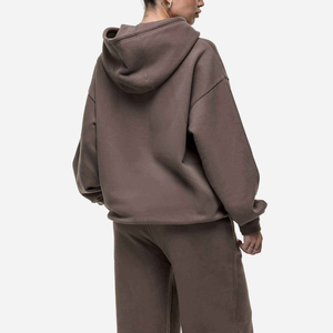 Sweat-shirt décontracté en molleton de coton, vente en gros, sweat-shirt à capuche personnalisé à épaules tombantes, hoodie tendance urbaine - Product Image 2