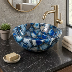 Gemstone wash <b>basin</b> wholesale Gemstone sink manufacturer Custom semi precious stone <b>basin</b> Hotel project wash <b>basin</b> Factory - Product Image 1